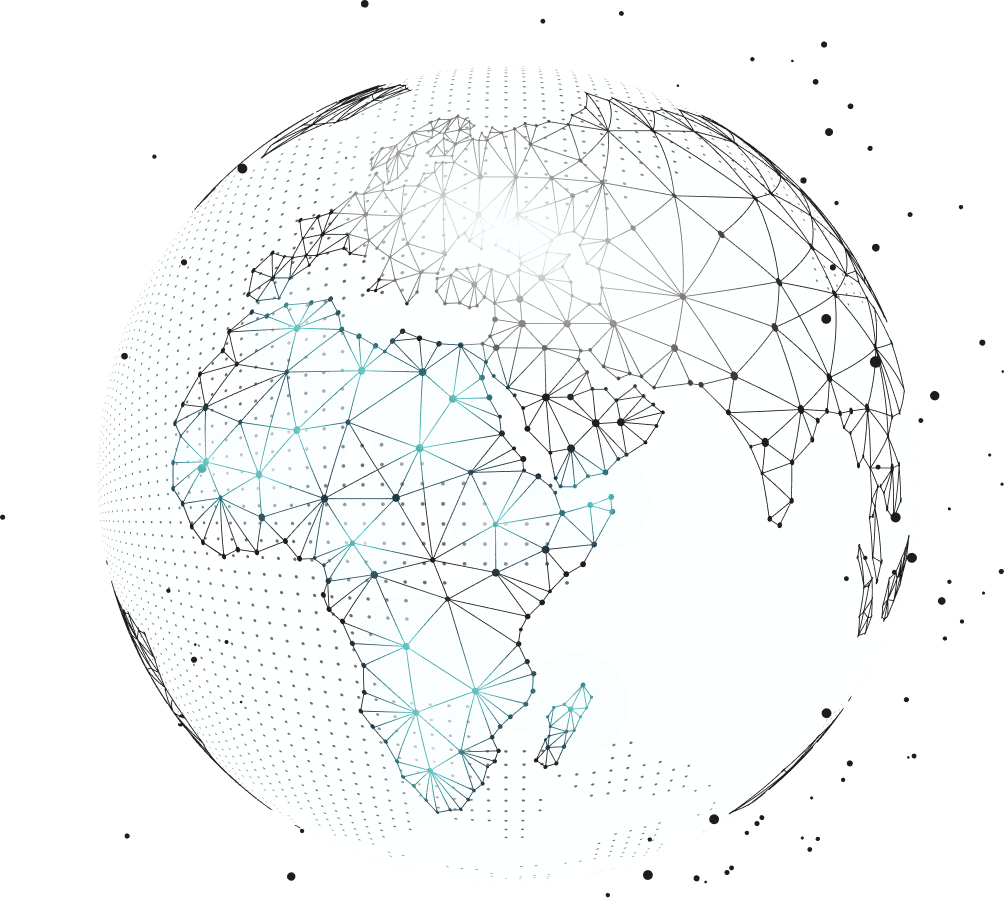 Connected Africa globe