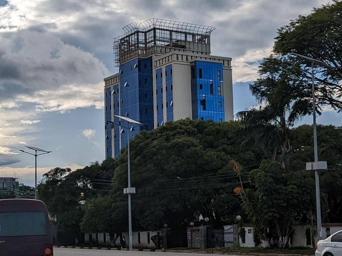 A modern office building on a Lusaka avenue