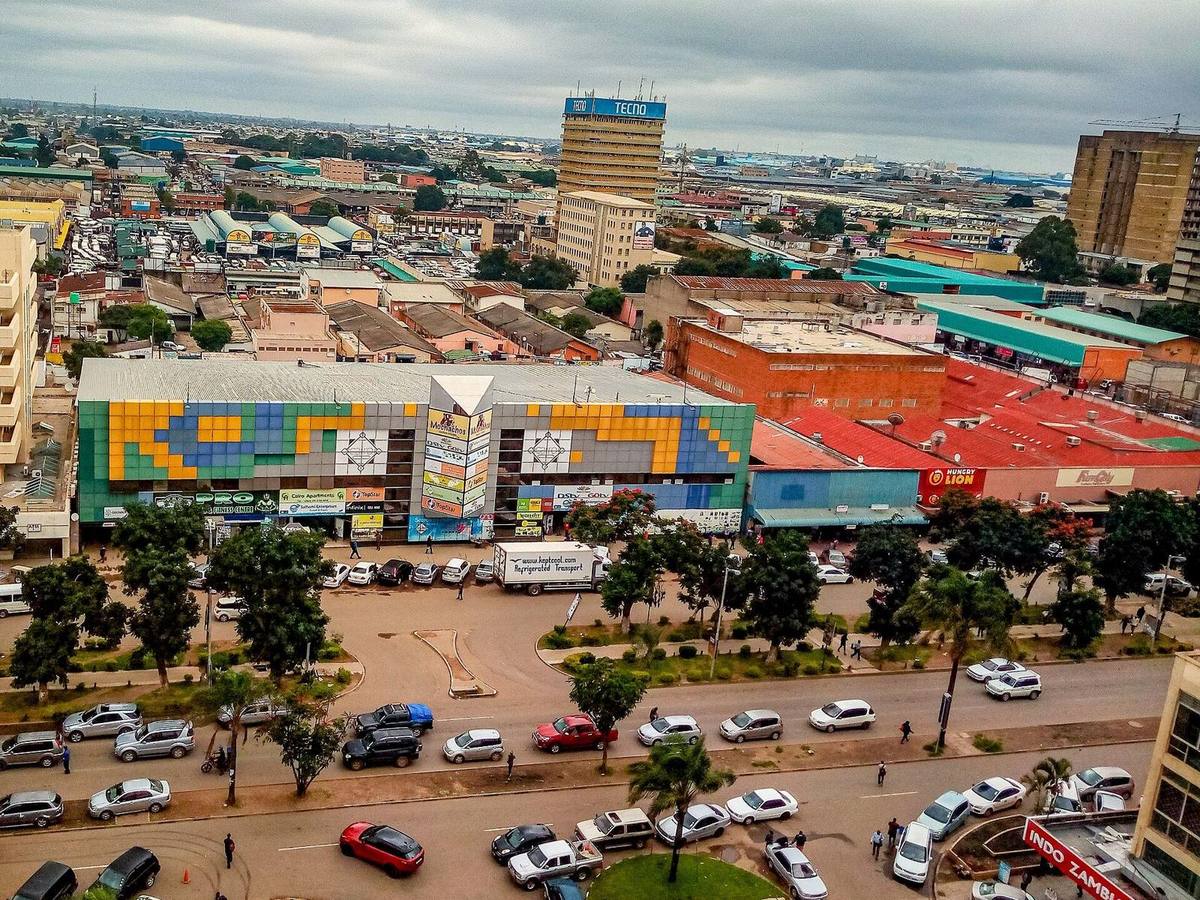 Central Lusaka, Zambia, seen from above